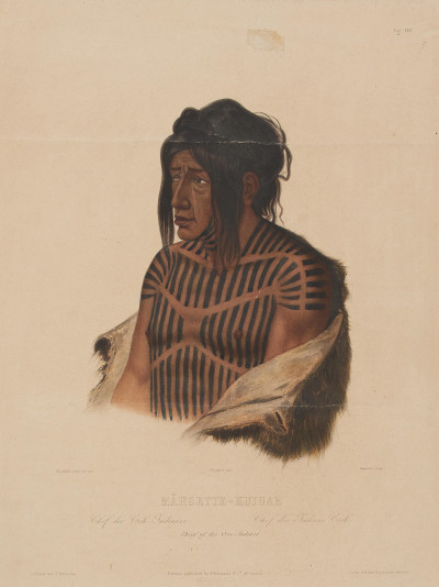 Charles Bodmer (attributed) - Mahsette-Kuiuab, Cheif, of the Cree Indians