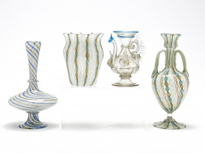 Title Group of 4 Salviati Venetian Glass Vessels / Artist