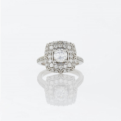 Art Deco Style 1.59 TCW Diamond Ring