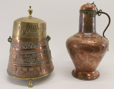 Image for Lot Antique Copper & Brass Vessels - Spain, India