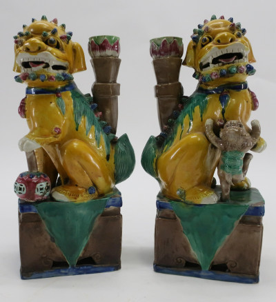 Image for Lot Pair of Guardian Foo Lions