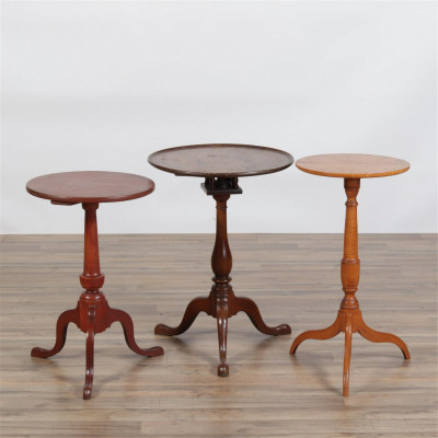 Image for Lot Three 19/20C Candlestands