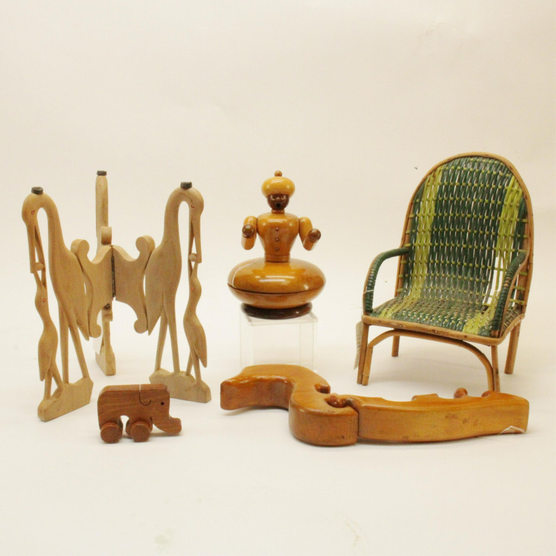 Group of 5 Wooden Table Objects