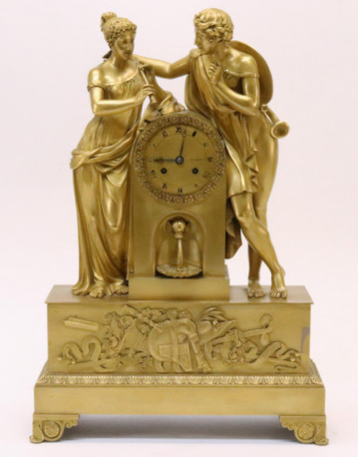 Image for Lot Charles X Ormolu Figural Clock c 1825 Paris