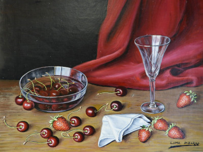 Image for Lot Lima Pizarro - Cherries & Strawberries Still Life