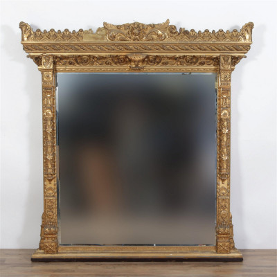 Image for Lot Renaissance Revival Overmantle Mirror, 19th C.