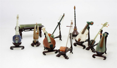 Title 10 Chinese Hardstone Miniature Instruments/Stands / Artist