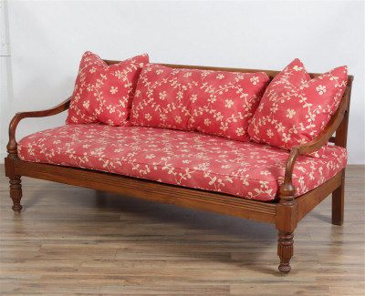 Image for Lot Regency Anglo-Indian Style Teak Settee