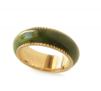 Image for Lot Jade and 14k Gold Ring
