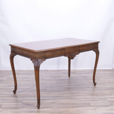 Image for Lot George III Style Banded Mahogany Console