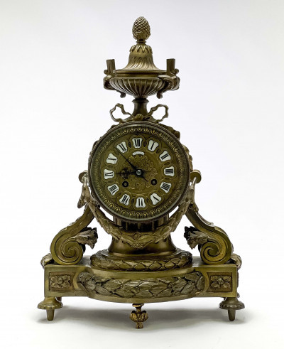 Title French Bronze Mantel Clock / Artist