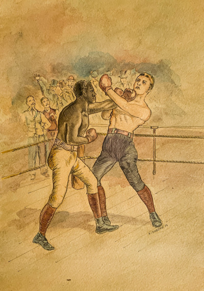 Title Unknown Artist - Black Peter Jackson's 61st Round Draw Against James J. Corbett 1891 / Artist