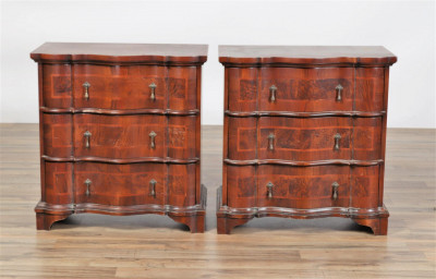 Image for Lot Pair Italian Baroque Style Walnut Small Chests