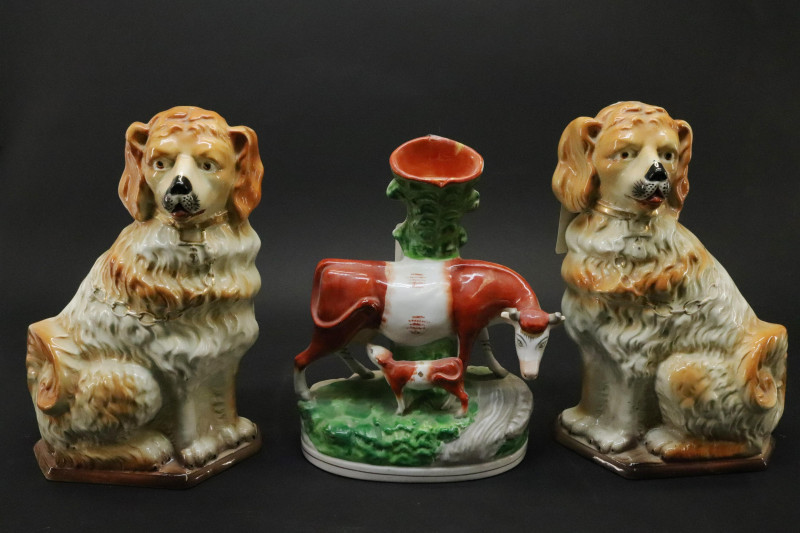 Image 1 of lot 3 Staffordshire Pottery Animals 19th/20th C