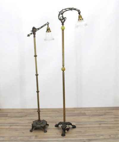 Image for Lot Victorian Aesthetic Style Bronze Floor Lamps
