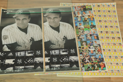 Image for Lot MLB Trade Cards - 2 Uncut Sheets - 2 Torre Poster