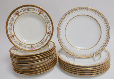 11 Aynsley Soup Plates & 7 Spode Plates