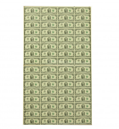 Image for Lot Two Uncut Sheet Of Us Mint $2 Bills