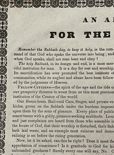 Image for Lot Gerrit SMITH An Appeal for the Sabbath [1830s ?]