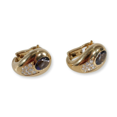 Image for Lot Pair of Mauboussin Amethyst & Diamond Earrings