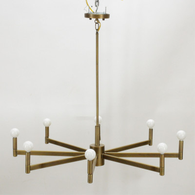 Image for Lot Contemporary Eight Light Brass Chandelier