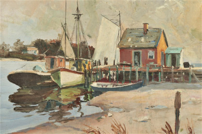 Image for Lot On The Old Wharf- Signed Connor- O/B