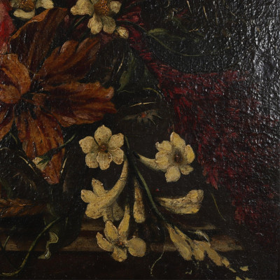 Image 4 of lot 18th C. Dutch Floral Painting, O/C