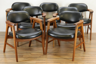 7 ECK  Adams Corp Mid Century Modern Arm Chairs