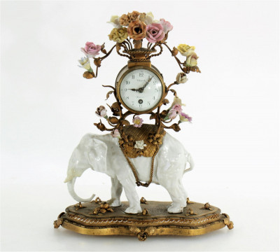 Image for Lot 19th C French Porcelain Mantle Clock