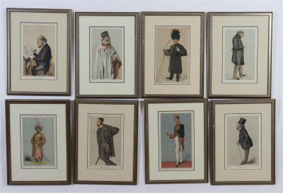 8 Framed Vanity Fair Caricature Prints