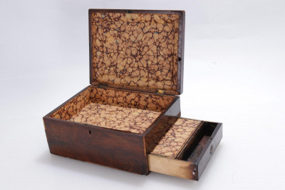 Image 10 of lot 2 English Inlaid Rosewood Boxes, 19th C.