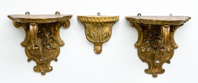 Title Group of Three Giltwood Brackets / Artist