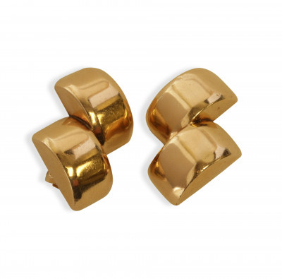 Image for Lot 14k Yellow Gold Art Deco Earrings
