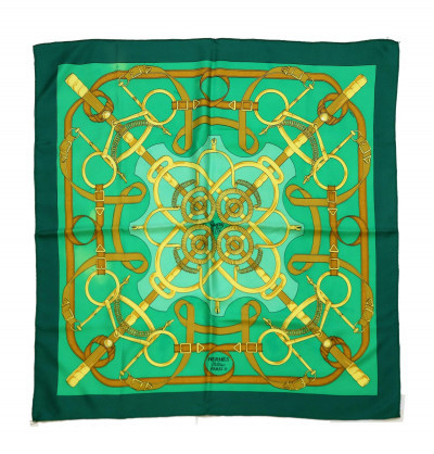 Image for Lot Hermes Eperon d&apos;Or Silk Scarf