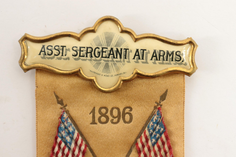 Image 2 of lot 1896 Democratic Convention Badge Ribbon