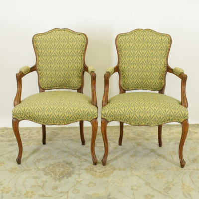 Image for Lot Pair of French Provincial Style Fauteuil