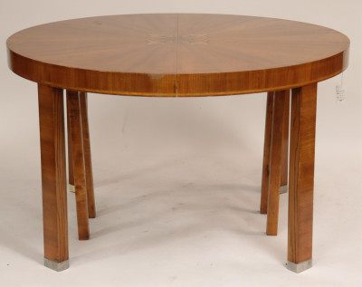 Image for Lot Art Deco Inlaid Extension Dining Table, c 1930