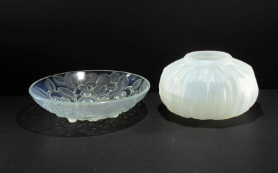 Image for Lot Andre Hunebelle - Opalescent Vase & Bowl