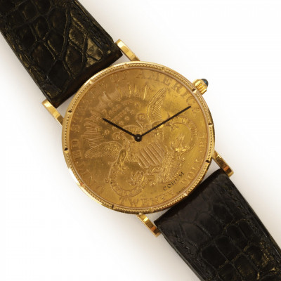 Image for Lot 1904 Coronet Head Gold 20 Coin Corum Watch