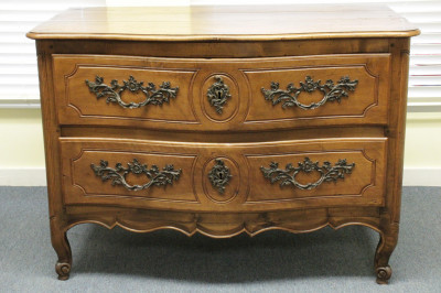 Image for Lot Louis XV Provincial Walnut Commode Mid 18th C