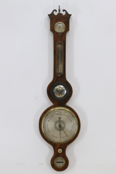 Image for Lot Regency Inlaid Mahogany Barometer Barton