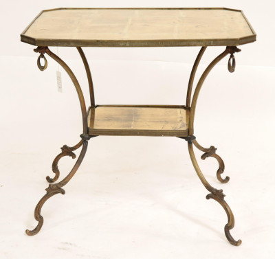 Image for Lot Victorian Gold Painted Cast Brass Side Table