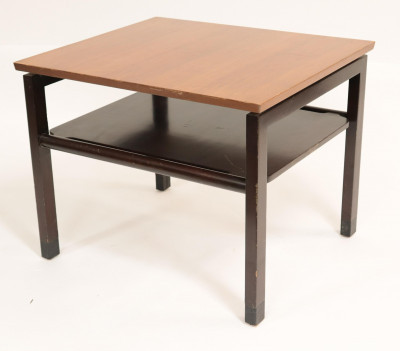 Image for Lot Wormley for Dunbar Walnut & Leather Side Table
