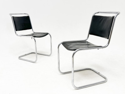PEL (Practical Equipment Ltd)  - Pair of Cantilever Chairs
