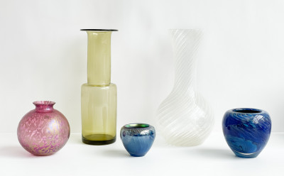Murano and Other Glass Vases, Group of 5