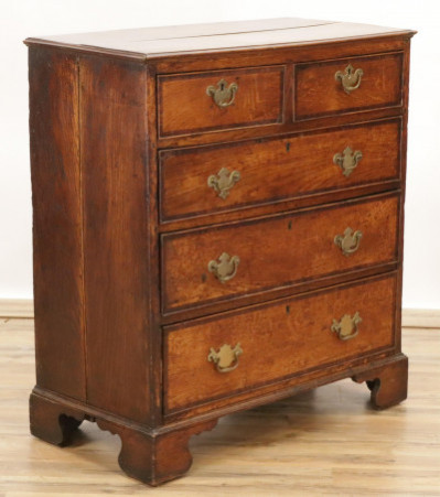 Image for Lot George III Banded Oak Chest of Drawers