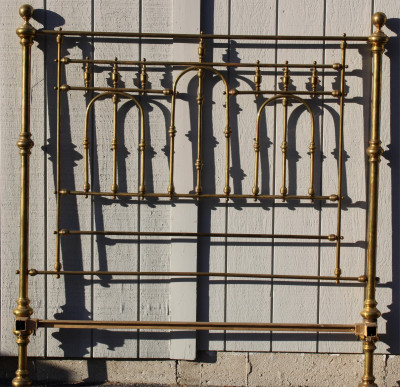 Image for Lot King Size Brass Headboard