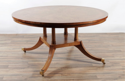 Image for Lot Regency Style Round Oak Dining Table