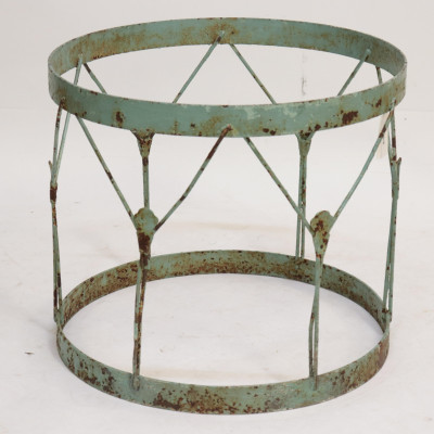Image for Lot Painted Iron Drum Frame Table Base