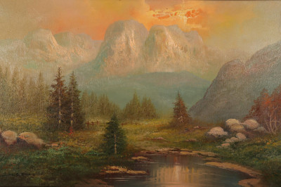 Image for Lot Sunrise Over The Mountains, O/C